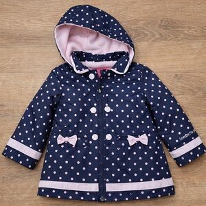 London Fog Navy Polka Dot Kids 2T Raincoat